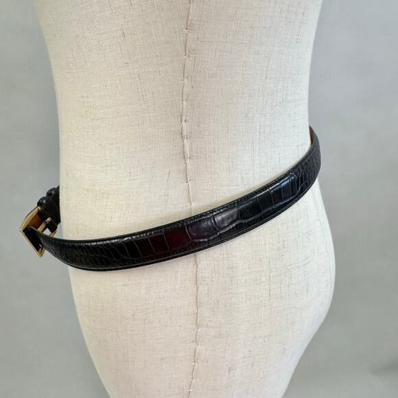 Lauren Ralph Lauren Logo Reversible Black Leather Belt Size Large/X Large - Picture 13 of 14